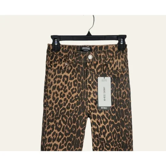 🌞NWT ZARA Leopard Print Hi-Rise Skinny Jeans Animal print-0327 / 221 / 051 - Picture 7 of 12